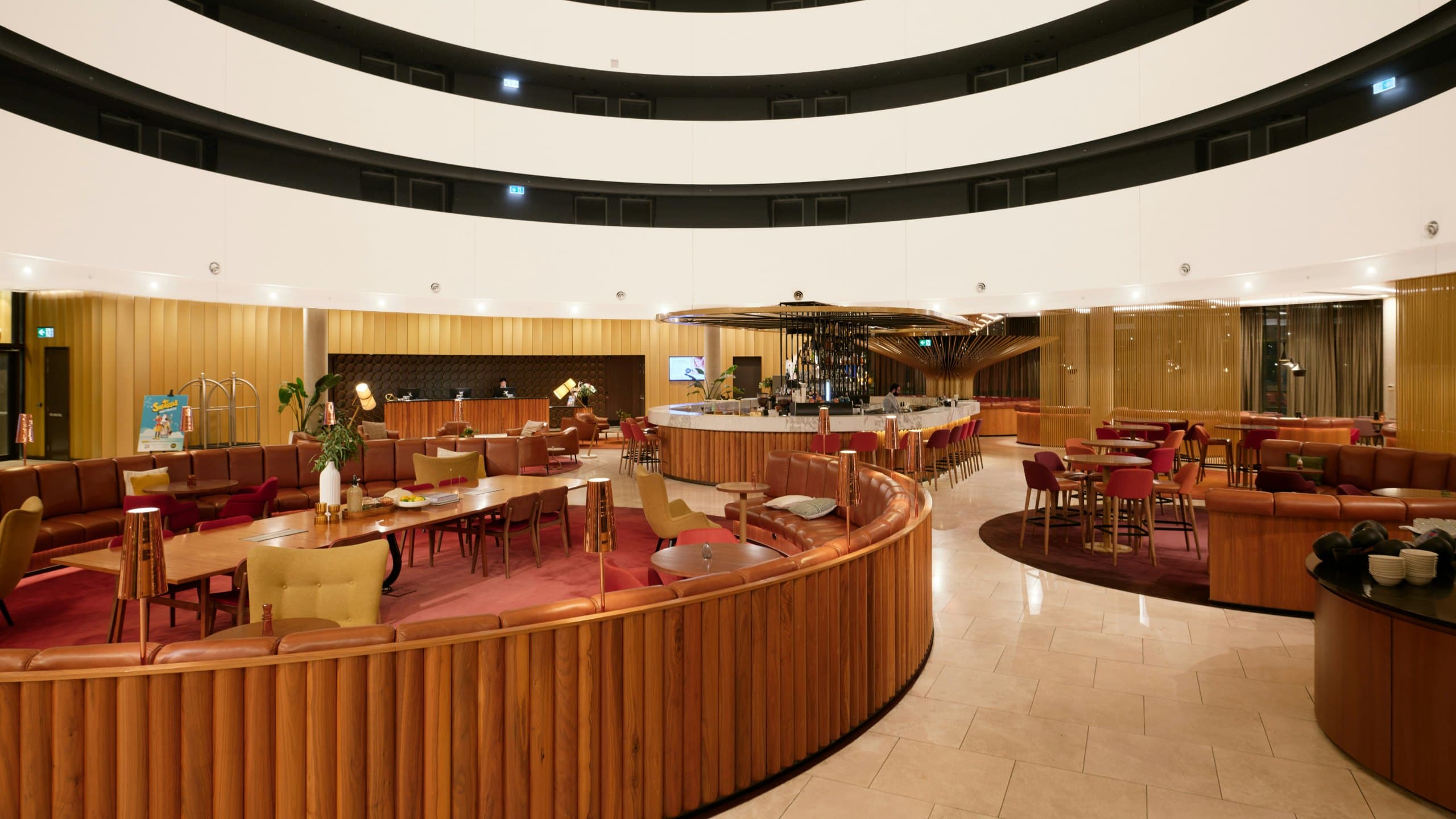 Atrium of a contemporary hotel