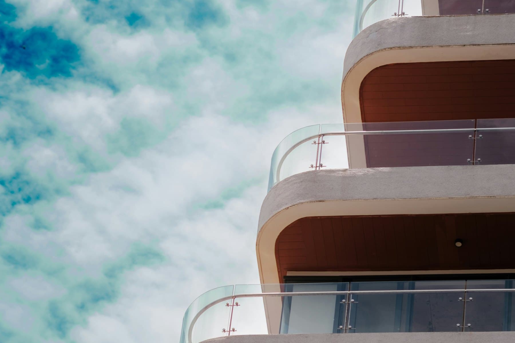 Façade and balconies of a hotel